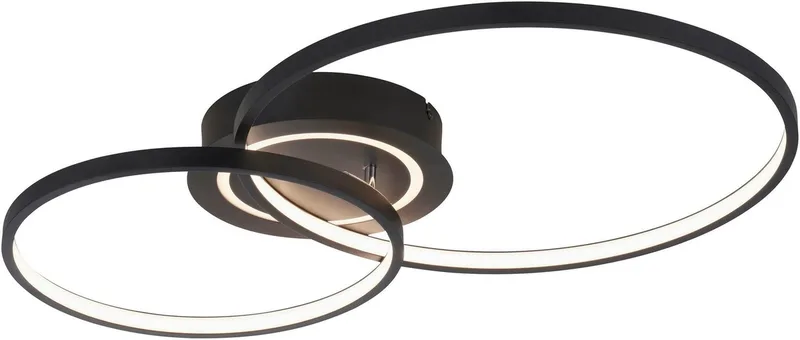 LED Deckenleuchte ASMINA, LED fest integriert, Warmweiß fra Just Light i Sort – produktbillede