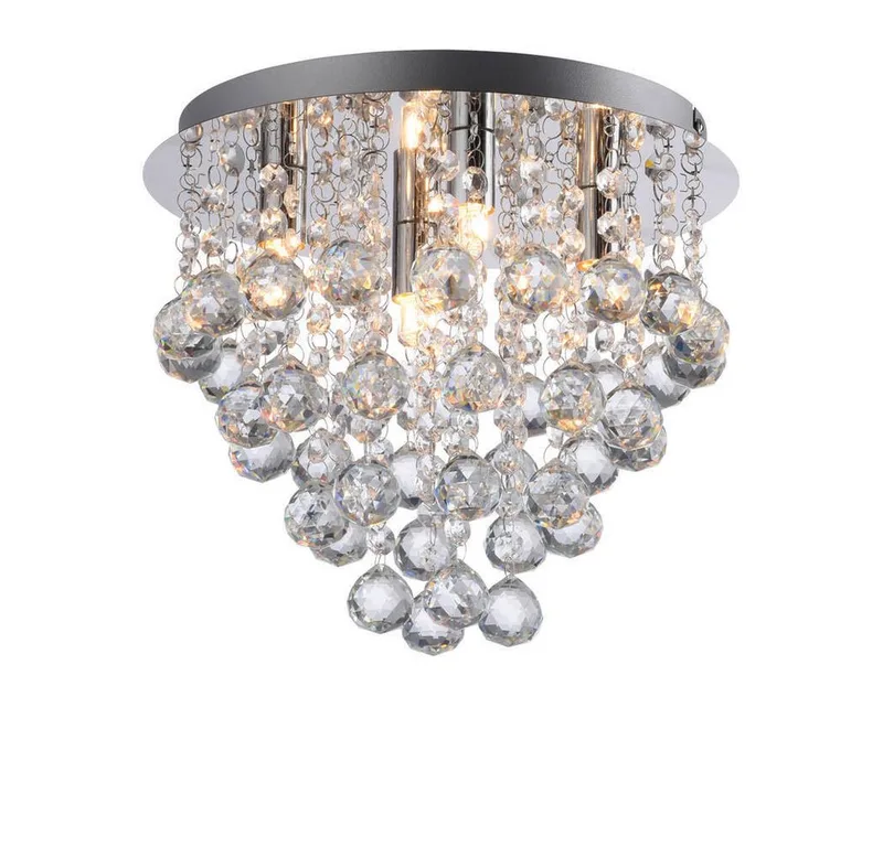 LED Deckenleuchte Deckenlampe Kulunka, 4xG9 Leuchtmittel wechselbar, G9 LED, Kristall Prismen Chrom, dekorativ Lichteffekt 4xG9 de Just Light en Argent – photo produit