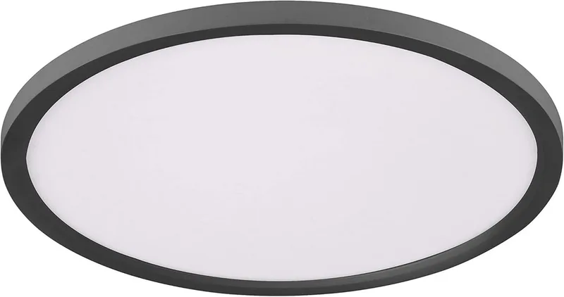 LED Deckenleuchte FLAT 20 W CCT Farbwechsel, Dimmer, Fernbedienung, Ø 40cm, Deckenlampe, dimmbar, Wohnzimmer Lampe von Just Light in Schwarz – Produktfoto