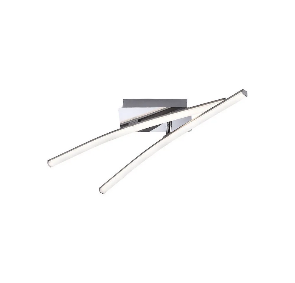LED Deckenleuchte LED Deckenlampe SIMON 1x Arm drehbar, 1x Arm fest, 1xLED-Board/7,30W/3000K, warmweiß, 1x Arm drehbar, 1x Arm fest fra Just Light i Sølv – produktbillede