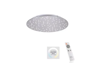 LED Deckenleuchte SPARKLE, CCT - über Fernbedienung, Dimmfunktion, Fernbedienung, Infrarot inkl., Memory, nach Trennung vom Netz, LED fest integriert, warmweiß - kaltweiß, CCT - über Fernbedienung de Just Light en Gris, Argent – photo produit 1 sur 5