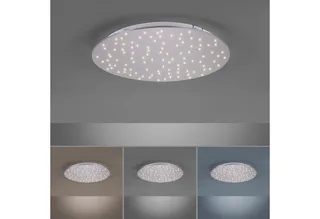 LED Deckenleuchte SPARKLE, CCT - über Fernbedienung, Dimmfunktion, Fernbedienung, Infrarot inkl., Memory, nach Trennung vom Netz, LED fest integriert, warmweiß - kaltweiß, CCT - über Fernbedienung de Just Light en Gris, Argent – photo produit 3 sur 5