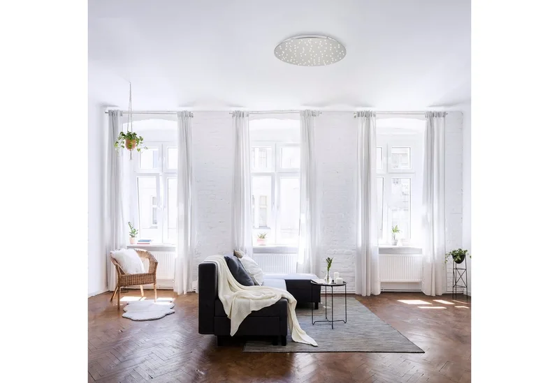 LED Deckenleuchte SPARKLE, CCT - über Fernbedienung, Dimmfunktion, Fernbedienung, Infrarot inkl., Memory, nach Trennung vom Netz, LED fest integriert, warmweiß - kaltweiß, CCT - über Fernbedienung de Just Light en Gris, Argent – photo produit 5 sur 5