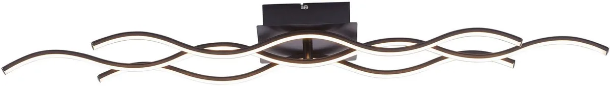 LED Deckenleuchte WAVE, LED fest integriert, Warmweiß, LED Deckenlampe från Just Light i Svart – produktbild