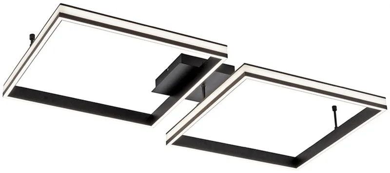 LED plafondlamp Plafondlamp dimbaar Slaapkamerlamp Metaal CCT Memory B 104,8 cm van Just Light in Zwart – productfoto