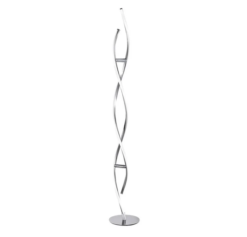 LED Stehlampe, LED-Leuchtmittel fest verbaut, Warmweiß, LED Design Steh Leuchte geschwungen Wohn Zimmer Beleuchtung van Just Light in Zilver – productfoto