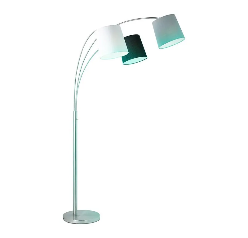 LED Stehlampe, Leuchtmittel inklusive, Warmweiß, Farbwechsel, Bogenstehlampe Stehleuchte Wohnzimmerlampe Dimmerr Fernbedienung LED by Just Light in Silver – product photo