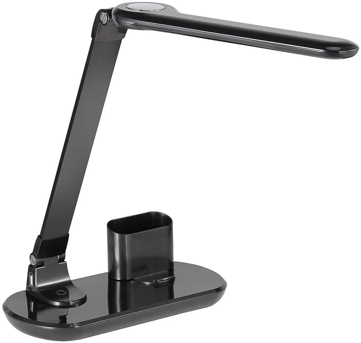 LED-tafellamp, verstelbaar, 3 standen, touchdimmer, spot, USB-staande lamp van Just Light in Zwart – productfoto