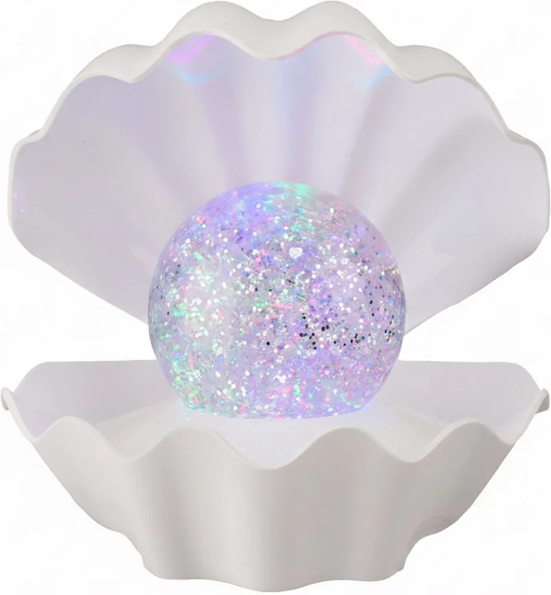 LED Tischleuchte ARIELLE, Ein-/Ausschalter, LED fest integriert, Farbwechsler, Glaskugel mit wunderschönem Glitzereffekt de Just Light en Blanc – photo produit