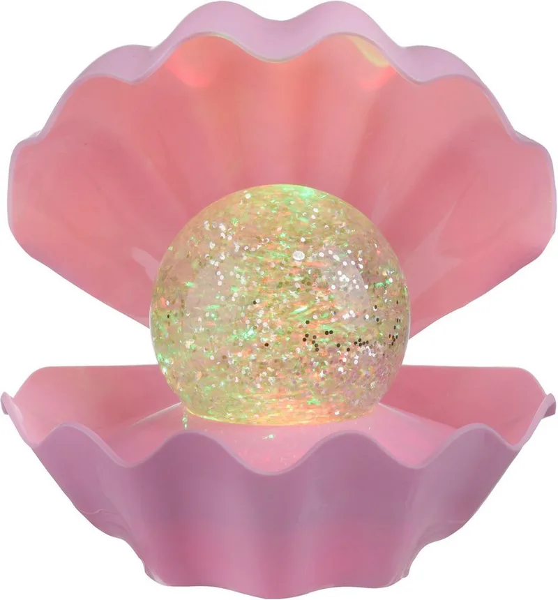 LED Tischleuchte ARIELLE, Ein-/Ausschalter, LED fest integriert, Farbwechsler, Glaskugel mit wunderschönem Glitzereffekt von Just Light in Rosa – Produktfoto