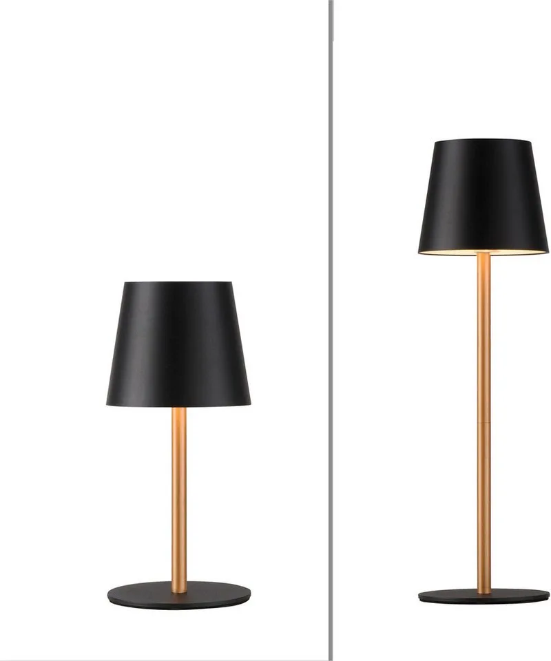 LED Tischleuchte EURIA, 2er Set, Dimmfunktion, Memory, nach Trennung vom Netz, LED fest integriert, Warmweiß, LED Akku Tischlampe von Just Light in Schwarz – Produktfoto