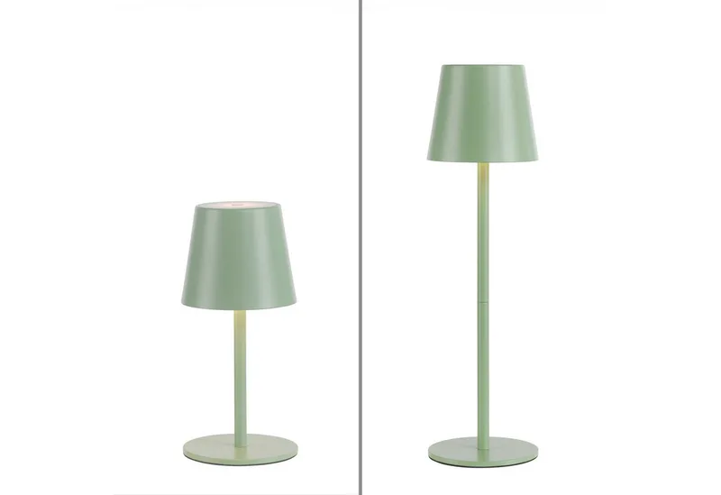 LED Tischleuchte EURIA, 2er Set, Dimmfunktion, Memory, nach Trennung vom Netz, LED fest integriert, Warmweiß, LED Akku Tischlampe fra Just Light i Grøn – produktbillede