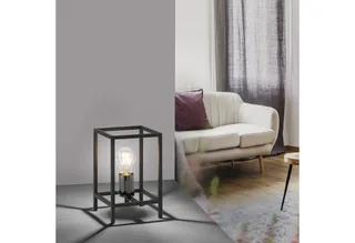 LED Tischleuchte LED Tischlampe FABIO Vintage, 1xE27/60W, Rahmen aus Eisen, inkl. Schnurschalter by Just Light in Black – product photo 2 of 4