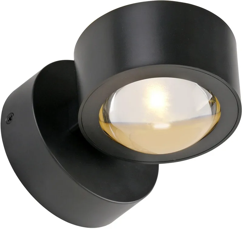 LED Wandleuchte AKKU-CHIA, Memory, nach Trennung vom Netz, LED fest integriert, Warmweiß, Akkubetrieben inkl. USB-Ladekabel, 5 Stufen Dimmung + Timerfunktion von Just Light in Schwarz – Produktfoto 4 von 5