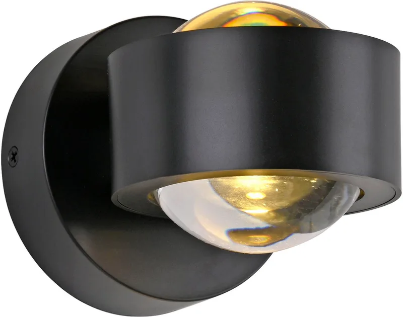 LED Wandleuchte AKKU-CHIA, Memory, nach Trennung vom Netz, LED fest integriert, Warmweiß, Akkubetrieben inkl. USB-Ladekabel, 5 Stufen Dimmung + Timerfunktion von Just Light in Schwarz – Produktfoto 1 von 5