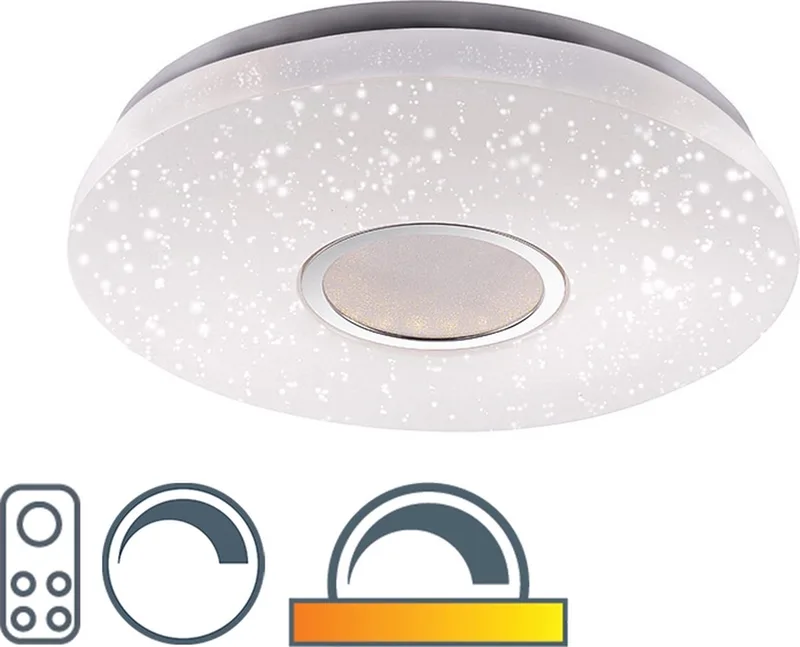 Leuchten Direct Jona - Moderne LED Dimbare Plafondlamp met Dimmer - 1 lichts - Ø 416 mm - Woonkamer | Slaapkamer | Keuken by Just Light in White – product photo