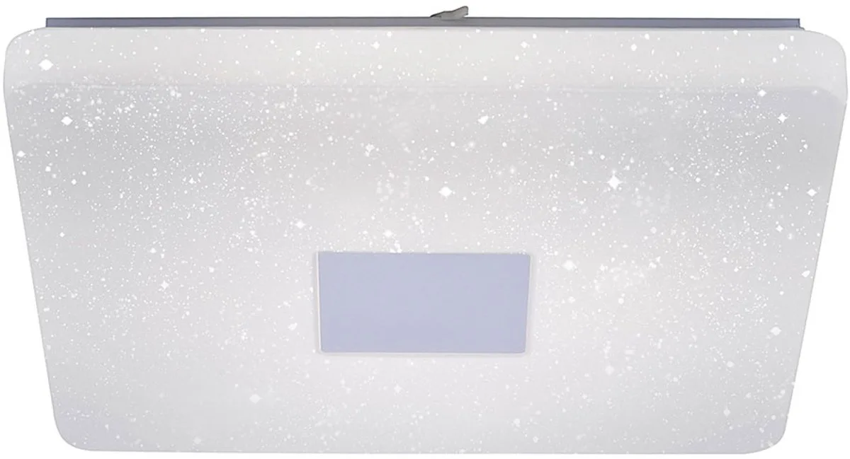 Plafondlamp woonkamerlamp dimbaar plafondlamp afstandsbediening slaapkamer, CCT sterrenhemel, 1x LED 40W 2080lm 3000-5000K, LxBxH 60x60x9,5cm by Just Light in White – product photo