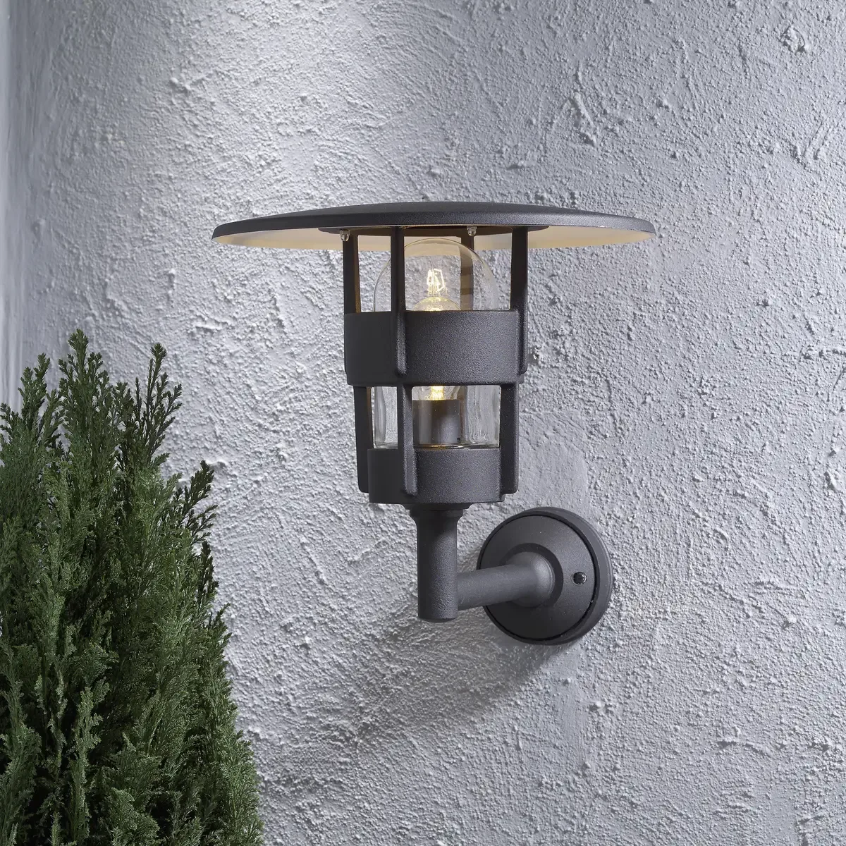Freja Up 522-750 Buitenlamp (wand) Spaarlamp, LED E27 60 W Zwart van Konstsmide in Zwart – productfoto