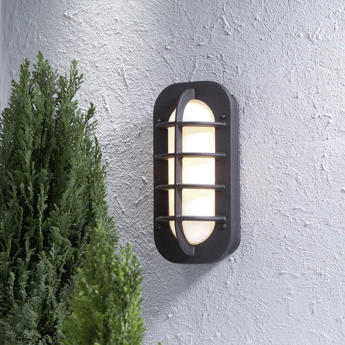 Loke 514-752 Außenwandleuchte Energiesparlampe, LED E27 60 W Schwarz von Konstsmide in Schwarz – Produktfoto