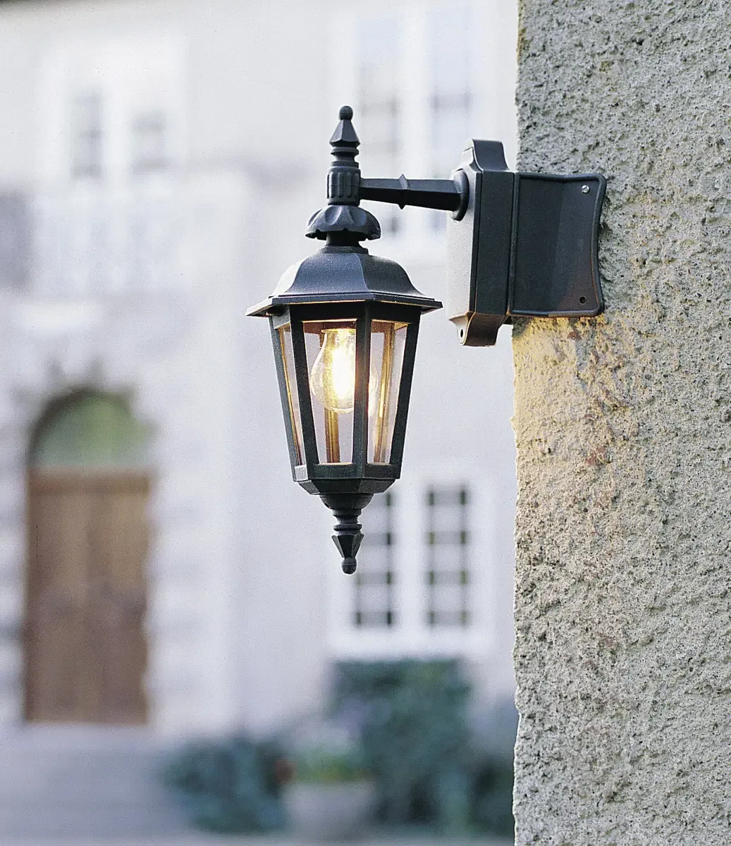 Pallas Down 519-750 Buitenlamp (wand) Spaarlamp, LED E27 60 W Zwart van Konstsmide in Zwart – productfoto