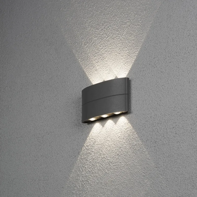Buiten wandlamp | modern | antraciet | up and down licht | LED | 6 lichtpunten | IP54 | tuin från Konstsmide – produktbild 3 av 3