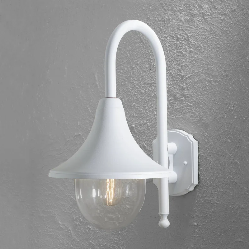 Buitenwandlamp Bari, wit de Konstsmide en Blanc, Helder – photo produit