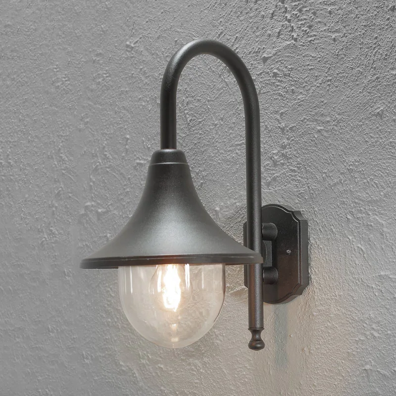 Applique extérieure Konstsmide Bari 75 W N/A noir de Konstsmide en Zwart mat, Helder – photo produit