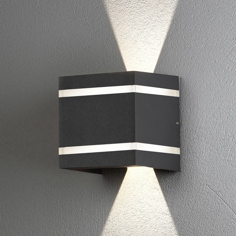 Außenwandlampe Cremona Effektstreifen, Höhe 14cm von Konstsmide in Anthrazit – Produktfoto