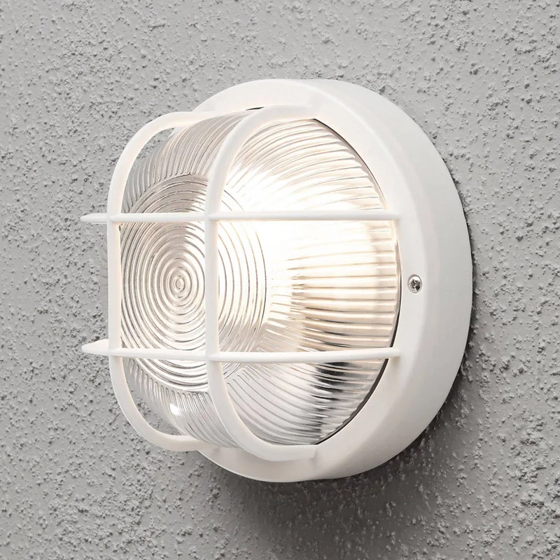 Buitenwandlamp Elmas rond, wit by Konstsmide in Helder, White – product photo