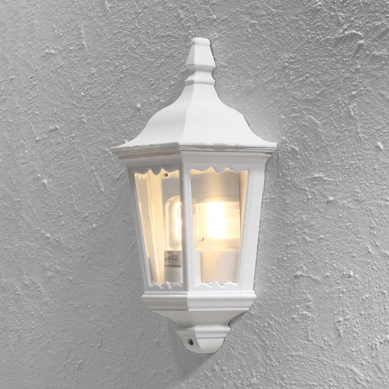 Buitenwandlamp Firenze, halve schaal, wit van Konstsmide in Transparant – productfoto
