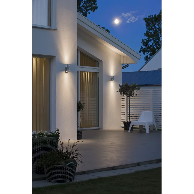 Buitenwandlamp met bewegingssensor | up en down | staal | modern | IP44 | tuin | balkon | entree von Konstsmide – Produktfoto 2 von 3