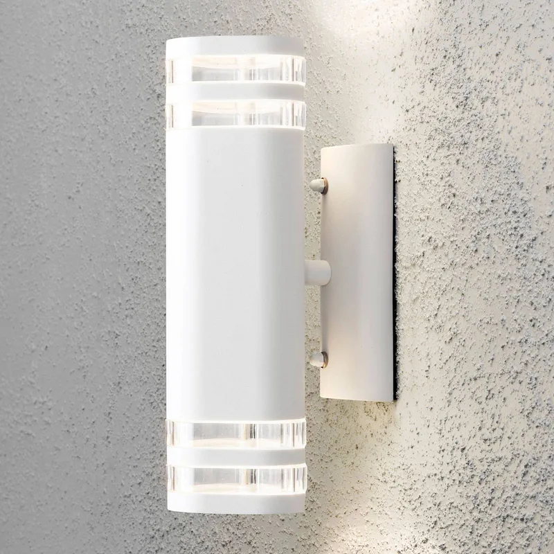 Buitenwandlamp Modena, 2-lamps, wit by Konstsmide in White, Transparent – product photo