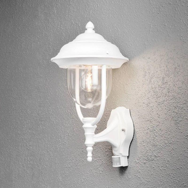 Außenwandlampe Parma mit Bewegungsmelder, weiß von Konstsmide in Transparent – Produktfoto
