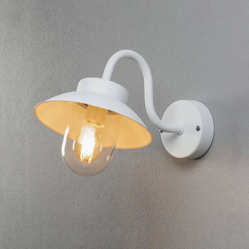 Buitenwandlamp Vega Mini, breedte 22 cm, wit von Konstsmide in Weiß, Helder – Produktfoto