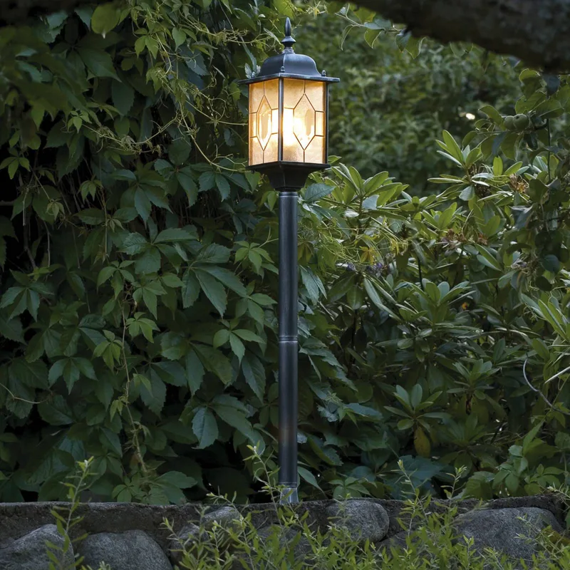 Elegante padlamp MILANO in zwart en zilver de Konstsmide en Noir, Argent, Helder – photo produit