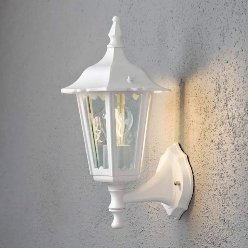 Firenze buitenwandlamp, wit, fitting boven, 36 cm fra Konstsmide i Duidelijk – produktbillede