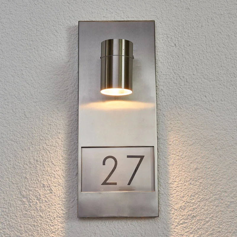 Husnummerlampe Modena 7655, stål fra Konstsmide i Alu, Grå, Zink – produktbillede