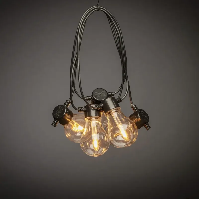 Konstsmide 2341-800SP Guirlande lumineuse solaire pour lextérieur à batterie Nombre de lumière 10 LED ambré Longueur éclairée: 4.5 m couleur déclairage de Konstsmide – photo produit