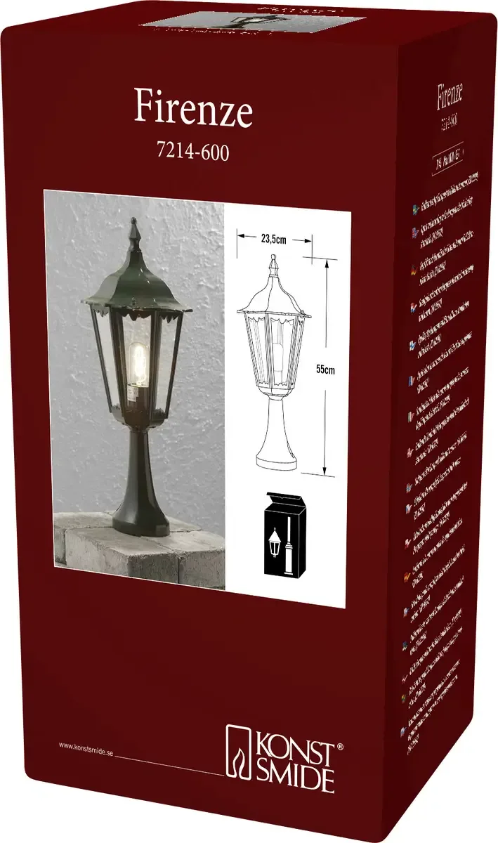 Lampadaire LED Konstsmide 7214-600 Firenze E27 100 W vert de Konstsmide – photo produit