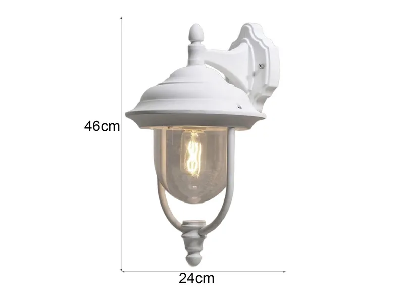 LED Außen-Wandleuchte große Wandlaterne hängend, Höhe 46cm, LED wechselbar, Warmweiß, Wand Außenleuchte, Fassadenbeleuchtung Landhausstil inkl. Leuchtmittel de Konstsmide en Blanc – photo produit 4 sur 5