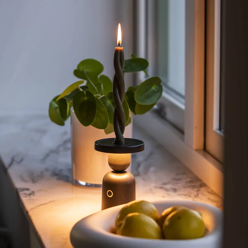 LED tafellamp Nantes, aluminium, IP54, dimmer, CCT från Konstsmide i Svart – produktbild
