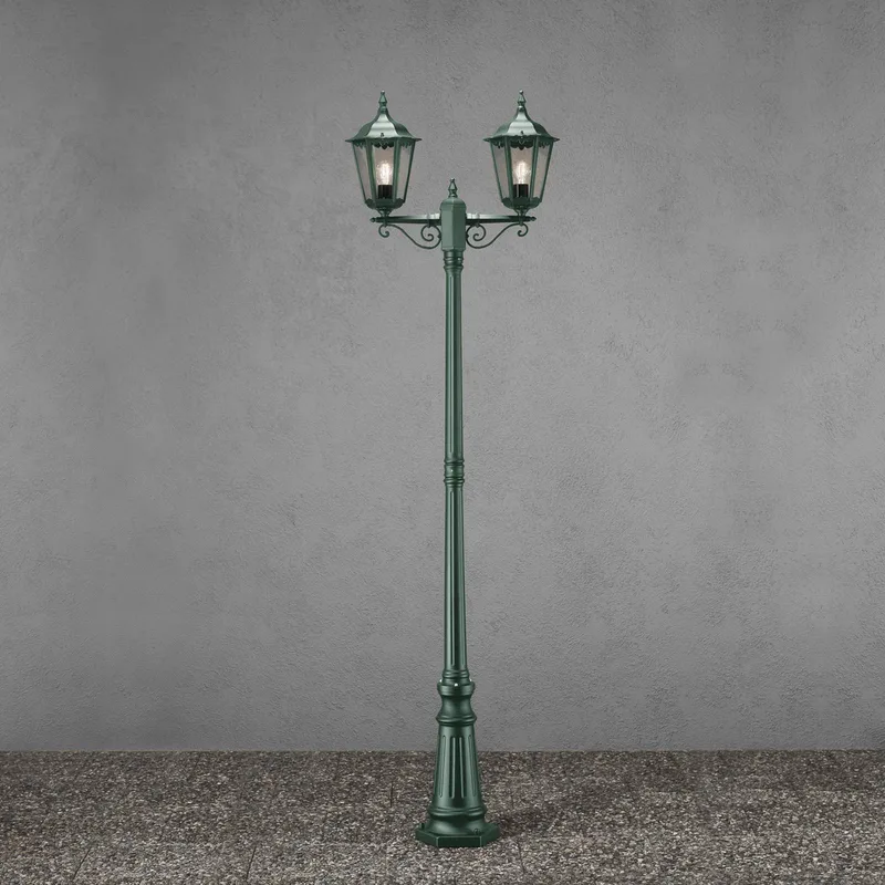 Mastlamp Firenze, 2-lamps, groen fra Konstsmide i Gennemsigtig – produktbillede