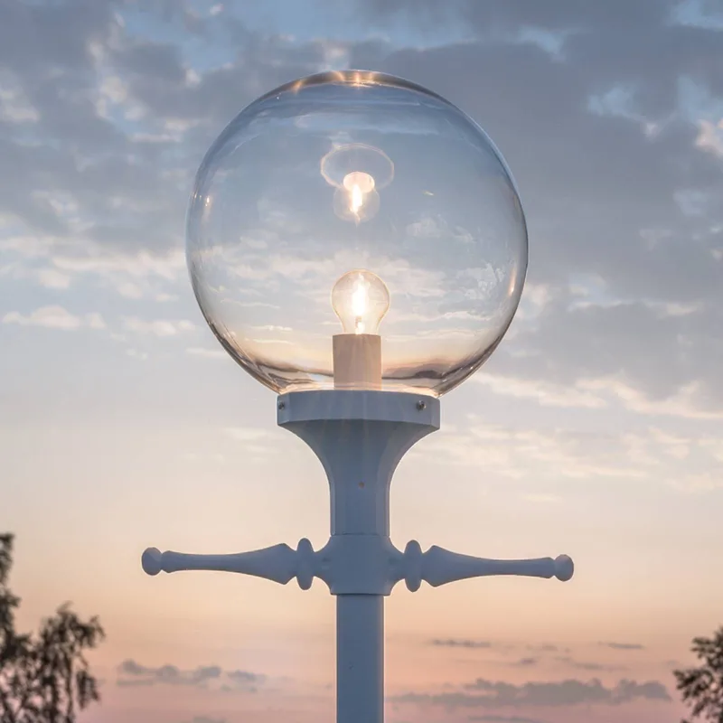 Mastlamp ORION in wit met heldere bolkap de Konstsmide en Matwit, Helder – photo produit