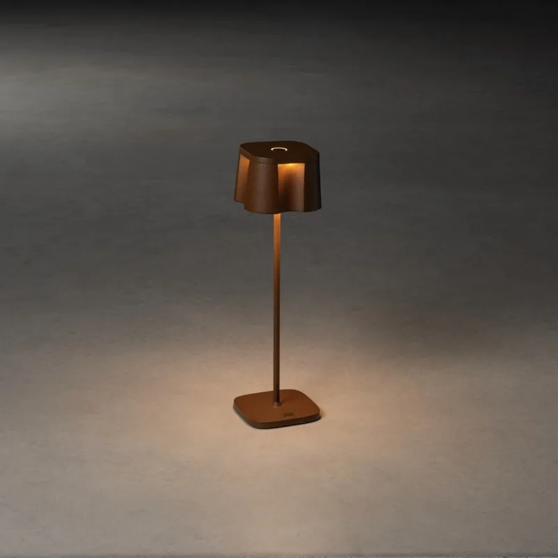 Oplaadbare tafellamp voor buiten | draadloze LED buitenlamp | bruin | aluminium | IP54 | voor tuin från Konstsmide – produktbild 2 av 3