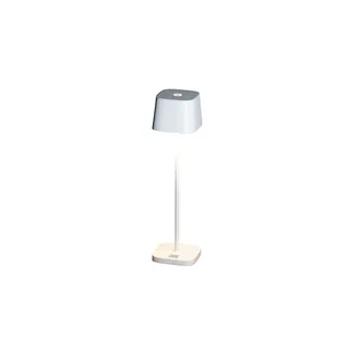 Oplaadbare tafellamp voor buiten | wit aluminium | LED | warm licht | IP54 | USB | dimbaar från Konstsmide – produktbild 1 av 3