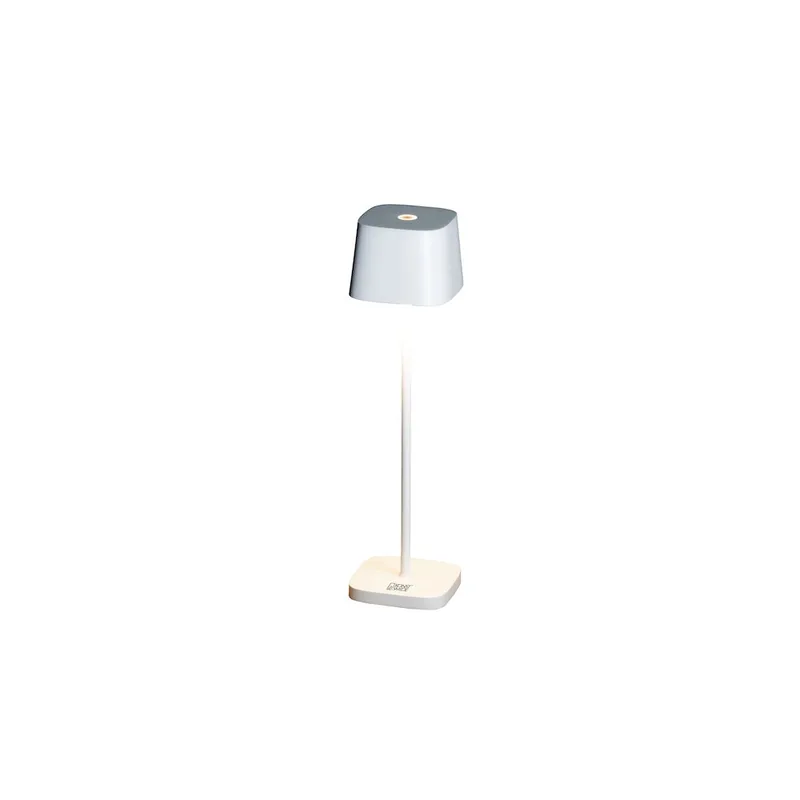 Oplaadbare tafellamp voor buiten | wit aluminium | LED | warm licht | IP54 | USB | dimbaar från Konstsmide – produktbild 1 av 3
