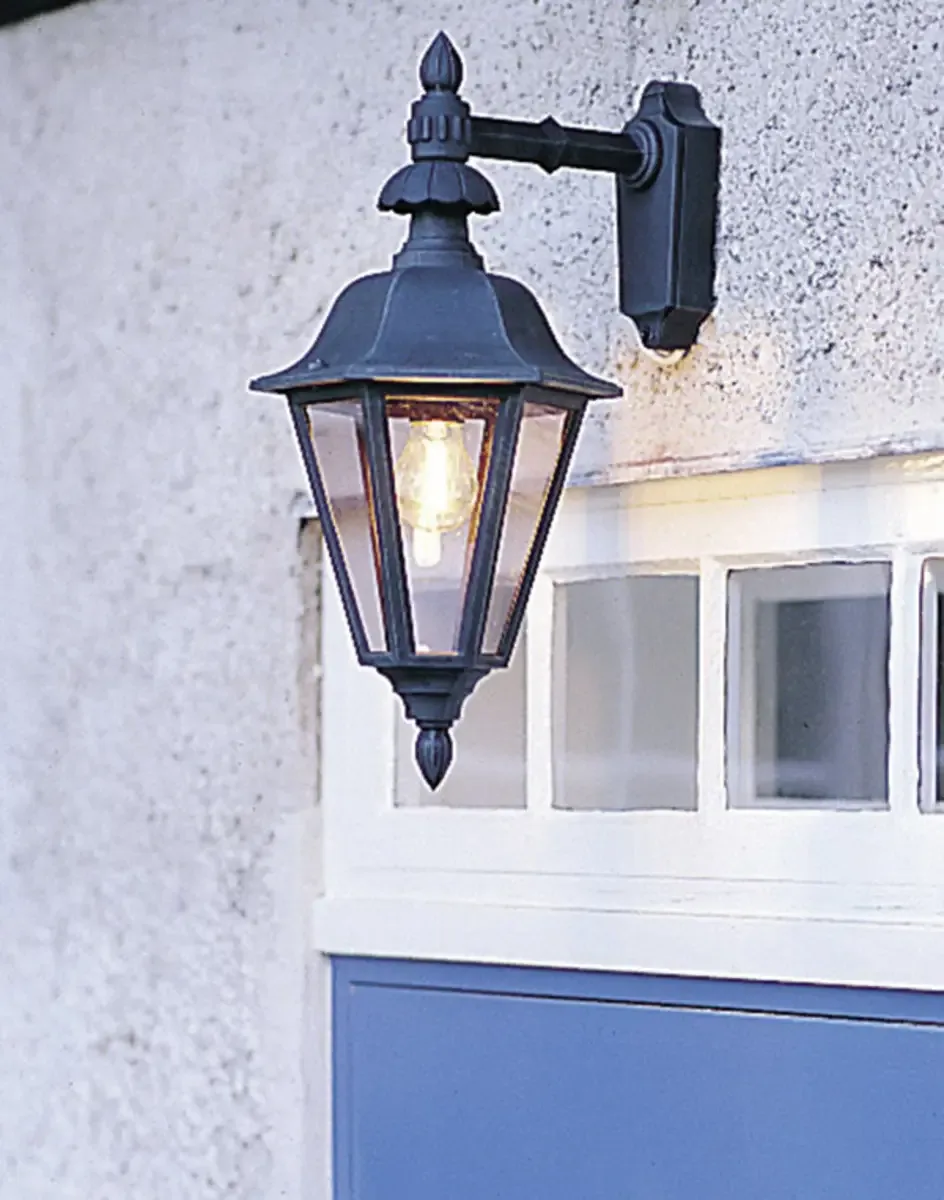Pallas Down 483-750 Buitenlamp (wand) Spaarlamp, LED E27 60 W Zwart fra Konstsmide i Sort – produktbillede
