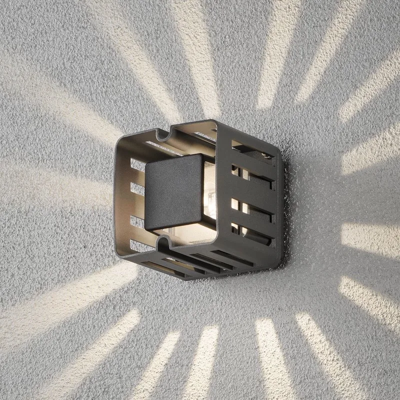 Pescara hoekig Led-muurlamp de Konstsmide en Anthracite, Gris – photo produit