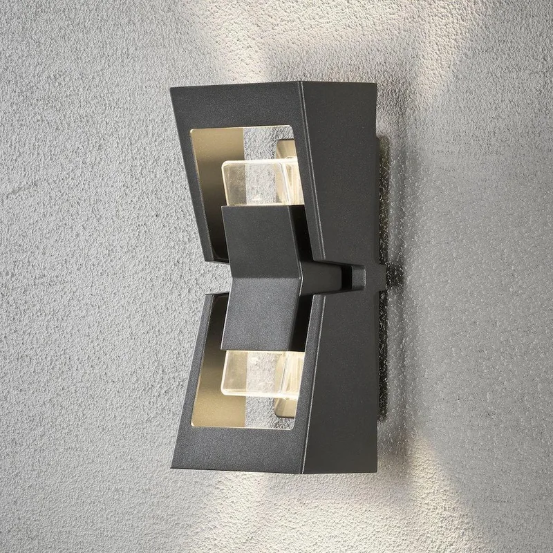 Potenza Wandlamp Buiten - 2-lichts LED - 3000K - IP54 de Konstsmide en Anthracite – photo produit