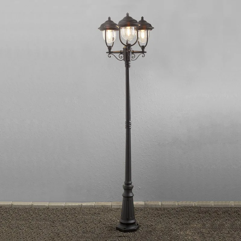 Romantische 3-lichts lantaarn PARMA, zwart de Konstsmide en Transparent – photo produit